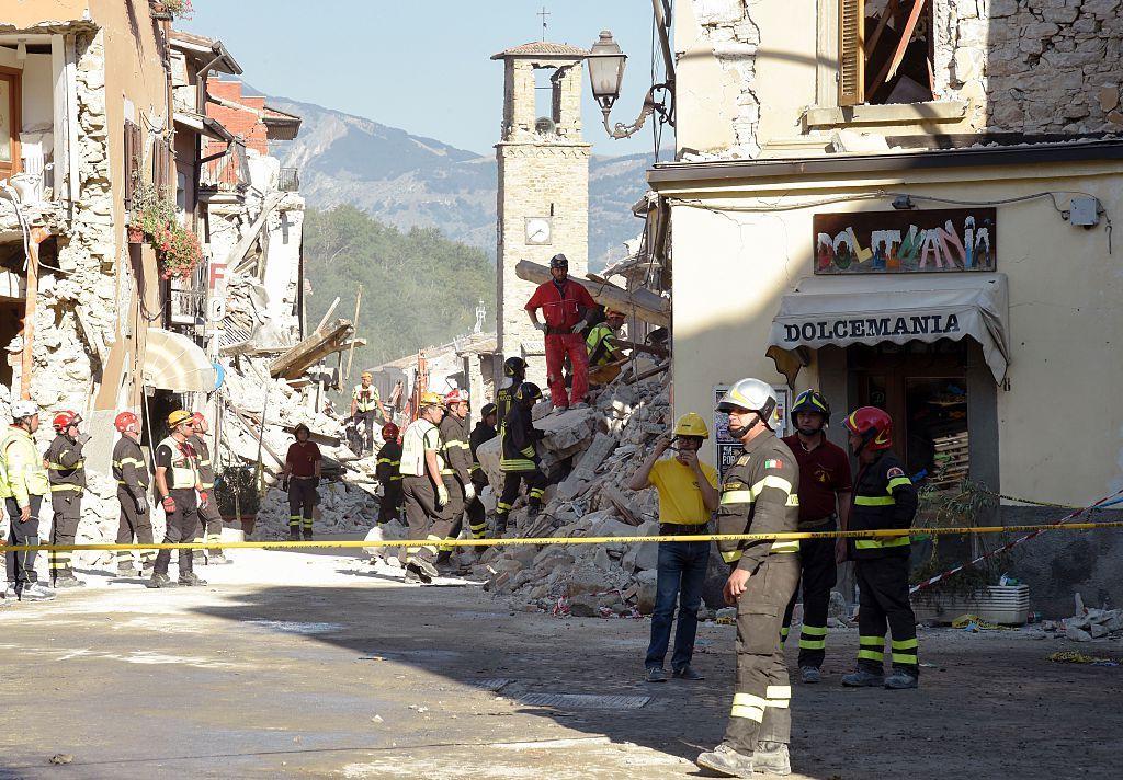 Earthquake damage in Amatrice, Italy