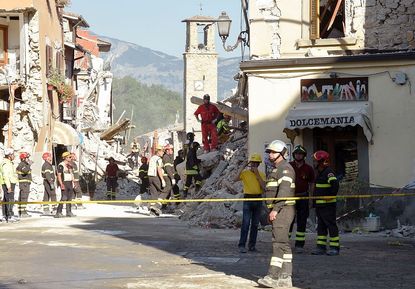 Earthquake damage in Amatrice, Italy