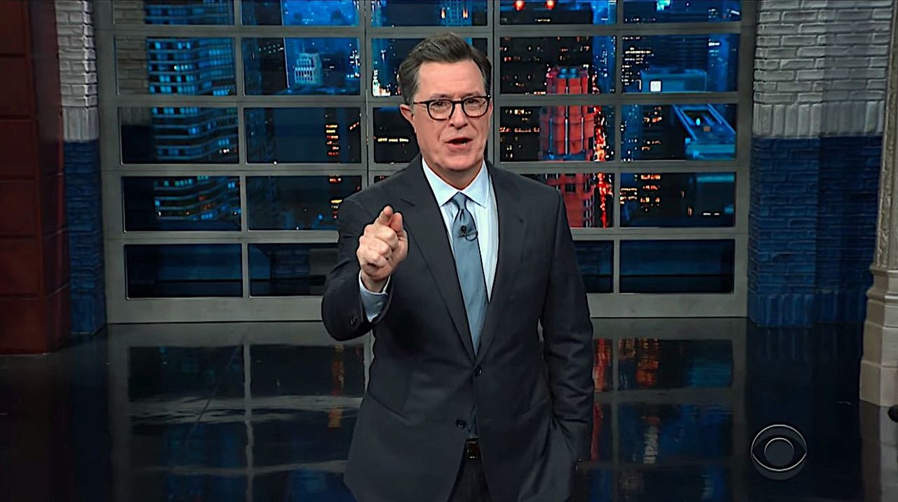 Stephen Colbert accuses Trump of ripping off his Colbert Report character