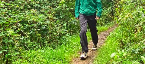 Man wearing Fjällräven High Coast Hydratic Trail Trousers