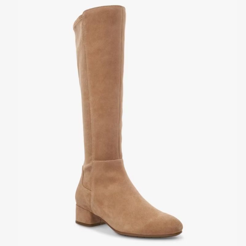 Dune London brown suede knee high boots