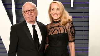 Rupert Murdoch and Jerry Hall attend the 2019 Vanity Fair Oscar Party hosted by Radhika Jones