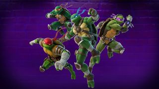 The Leonardo, Donatello, Raphael and Michelangelo Teenage Mutant Ninja Turtles costumes in Fortnite.