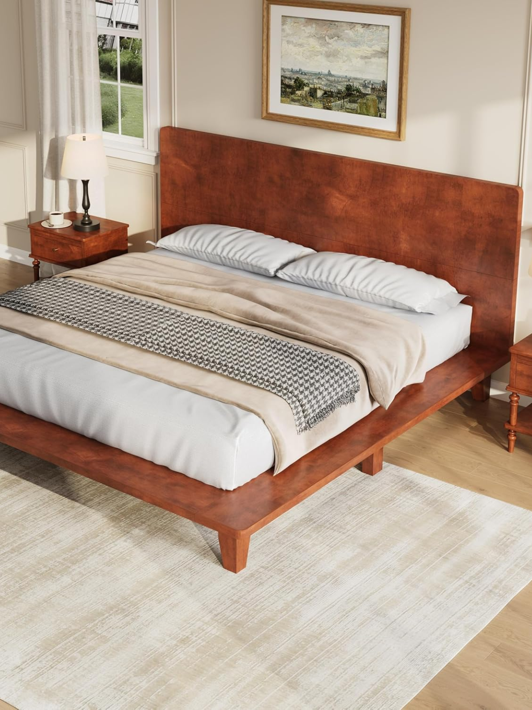 A wood Japanese bed frame from Amazon