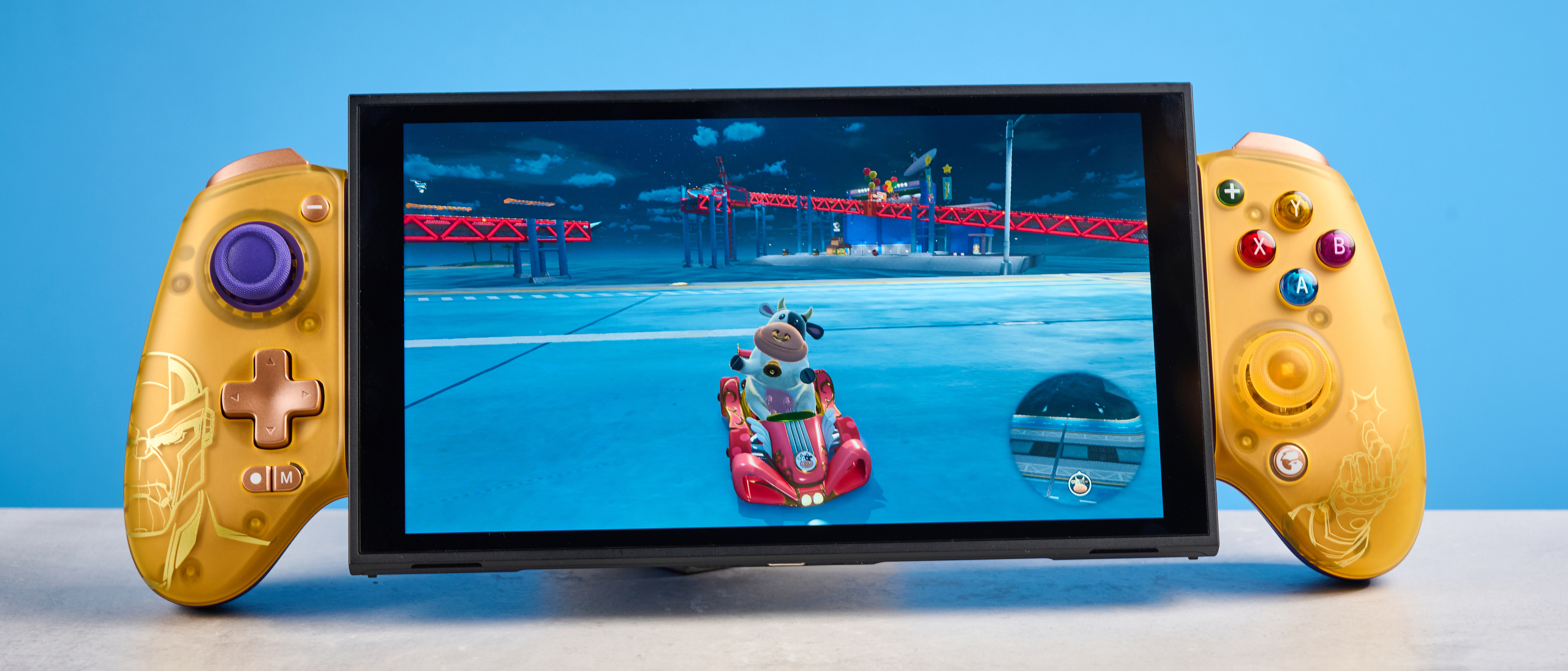 A golden GameSir G8 Plus phone gaming controller