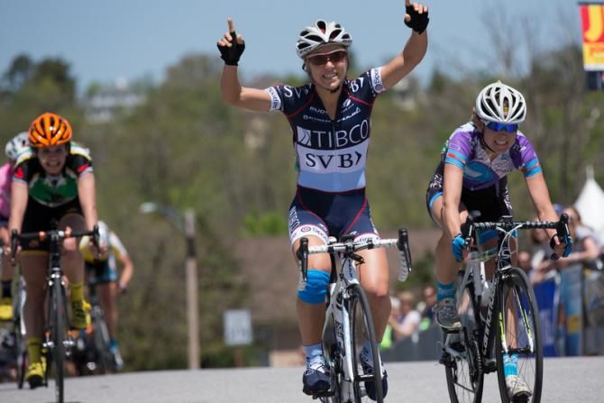 Shelley Olds wins her second stage of the Joe Martin Stage Race in Sunday's criterium.