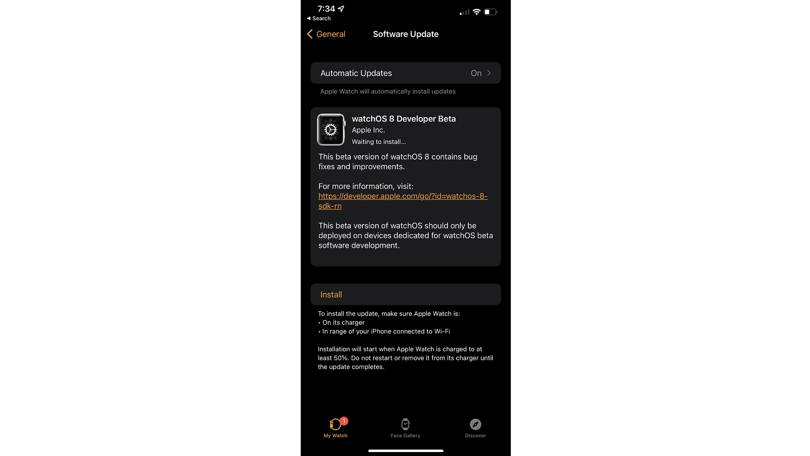 watchOS 8 beta