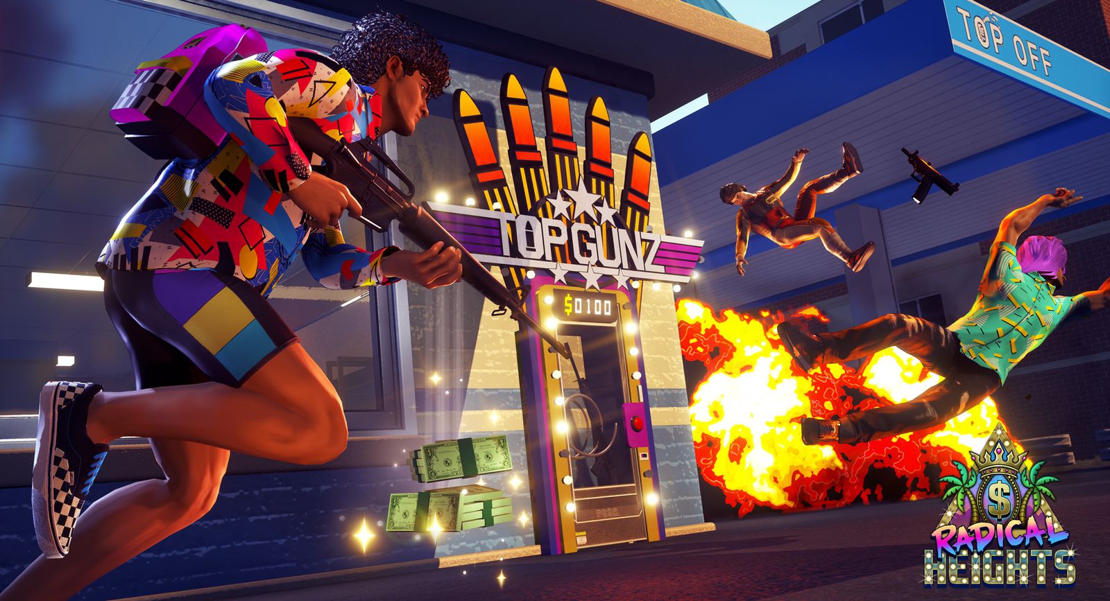 radical heights adds an 80s spin to fortnite and pubg battle royale games - fortnite battle royale games for pc