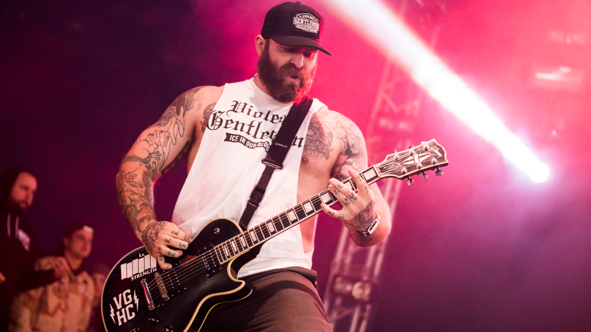 Guitarist Andy Williams of American hard rock group Every Time I Die performing live on the Maverick Stage at Download Festival, on June 13, 2015