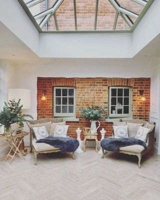 orangery ideas exposed brick and French styling