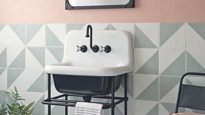 Grey bathroom with tiles