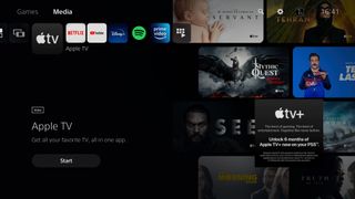 Apple TV app on the PS5 home screen