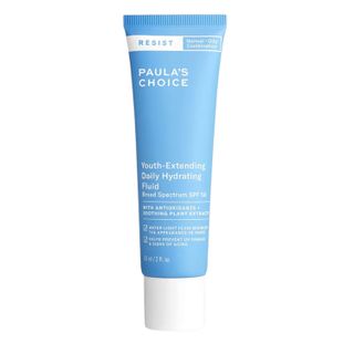 product shot of Paula's Choice youth extending daily hydrating fluid, one of the best sunscreens for oily skin