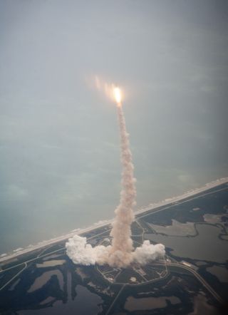 Atlantis launch seen from above