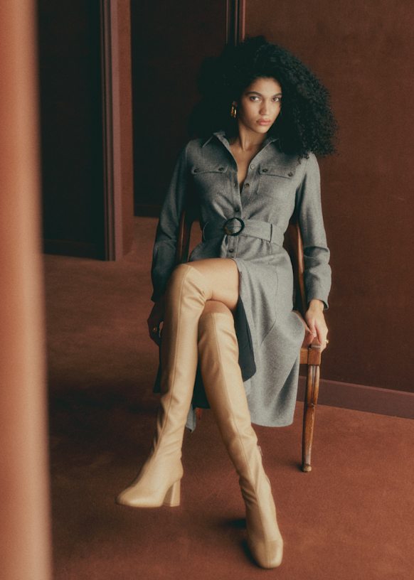 Tea Dress - Dark Grey - Viscose Ecovero&amp;trade; Lenzing&amp;trade; - S&amp;eacute;zane