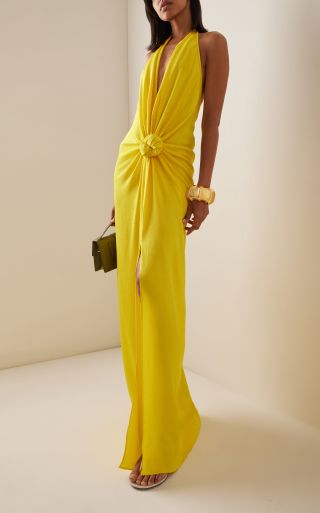 Silvia Tcherassi Torgiano Gathered Halter Maxi Dress