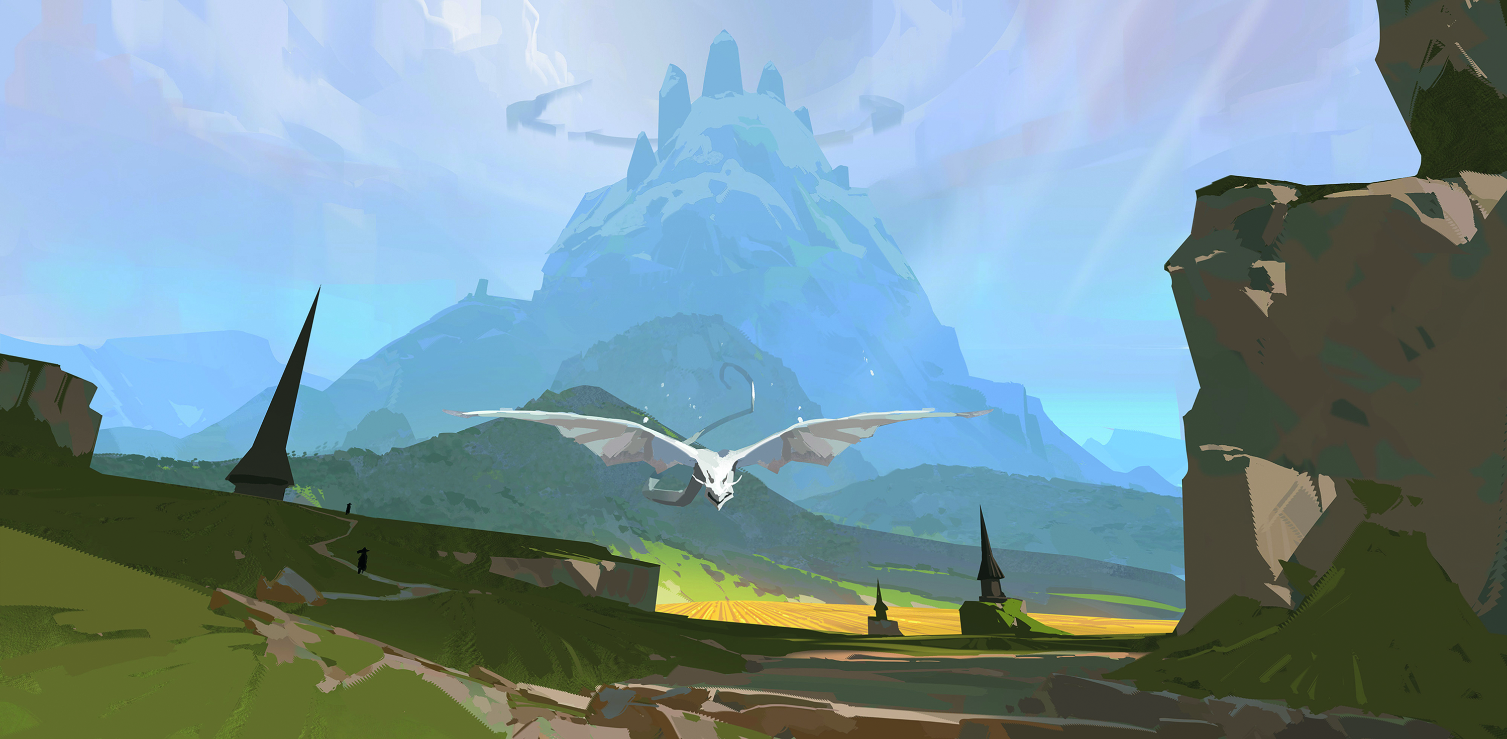 Digital art process in Photoshop for light and depth