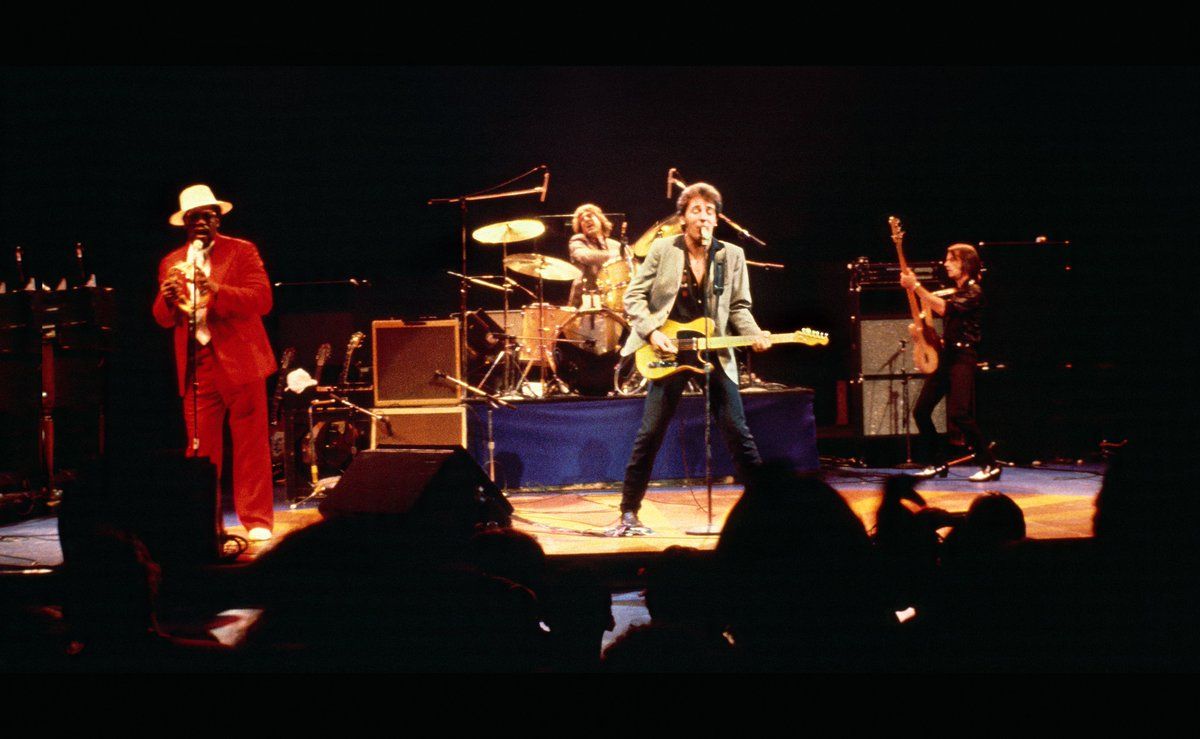 Bruce Springsteen onstage at the No Nukes show 