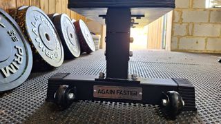 The back of the Again Faster Competition Flat Weight Bench 2.0