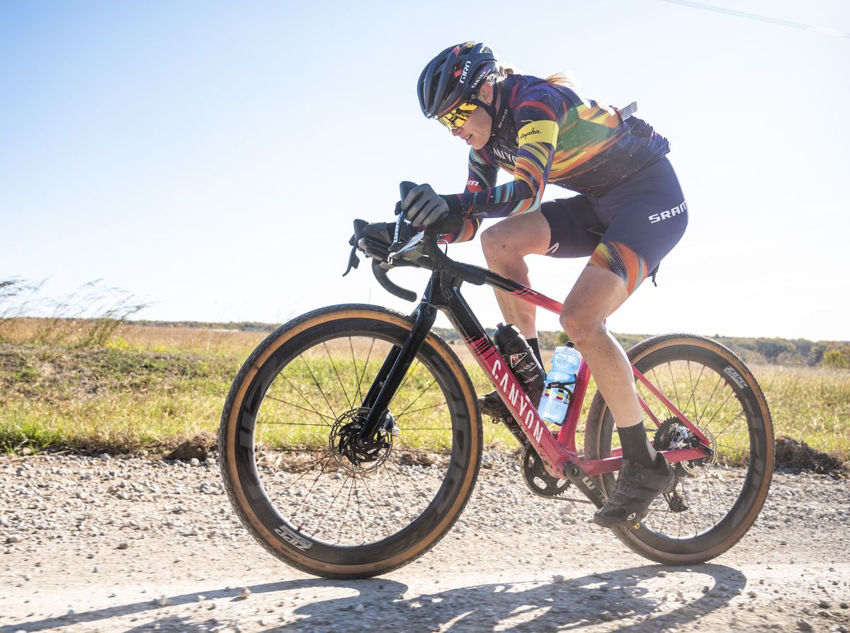 The 2021 Belgian Waffle Ride in Kansas, won by Tiffany Cromwell (Canyon-SRAM)