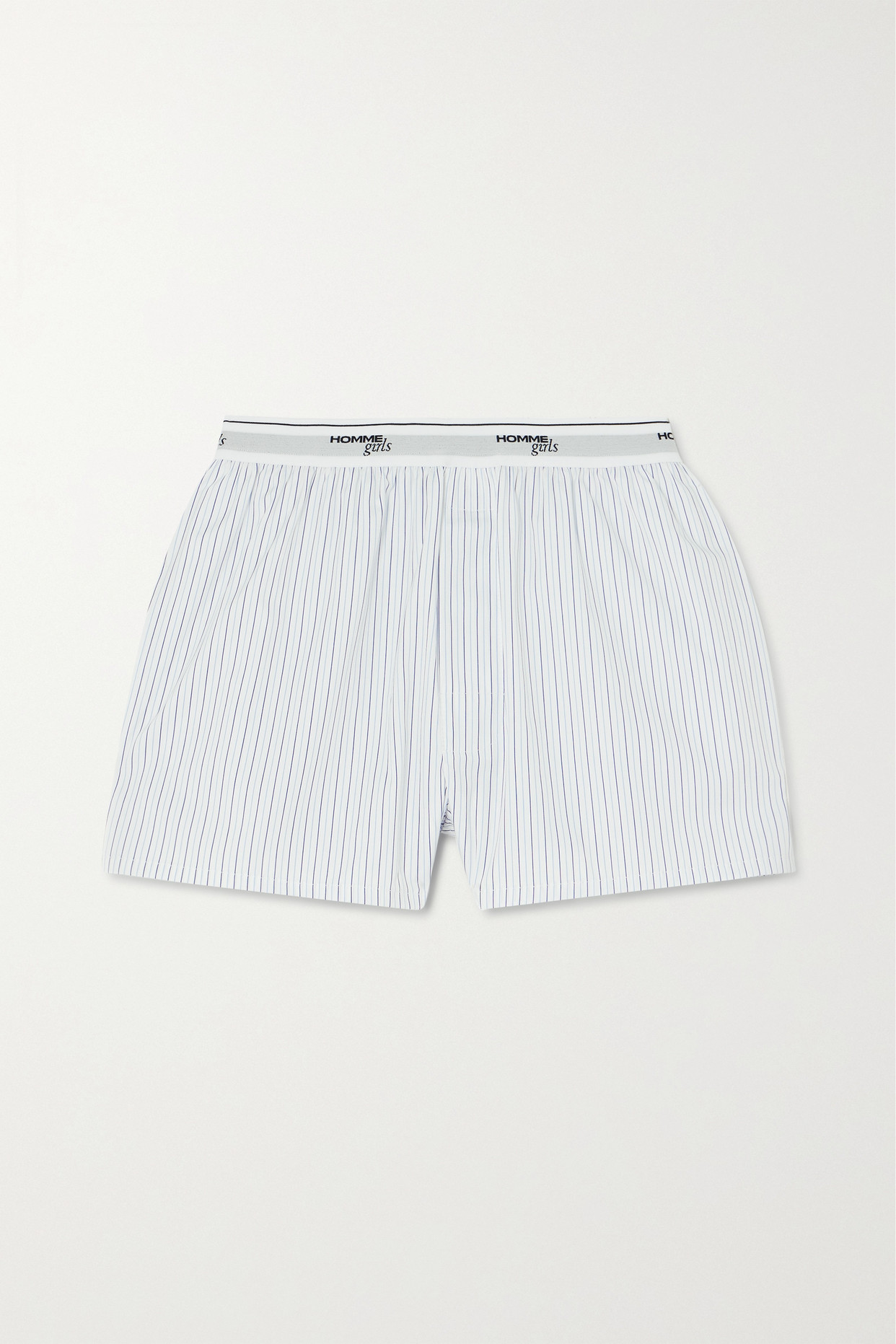 Striped Cotton-Poplin Shorts