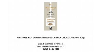 Waitrose No.1 Dominican Republic Milk Chocolate 49%