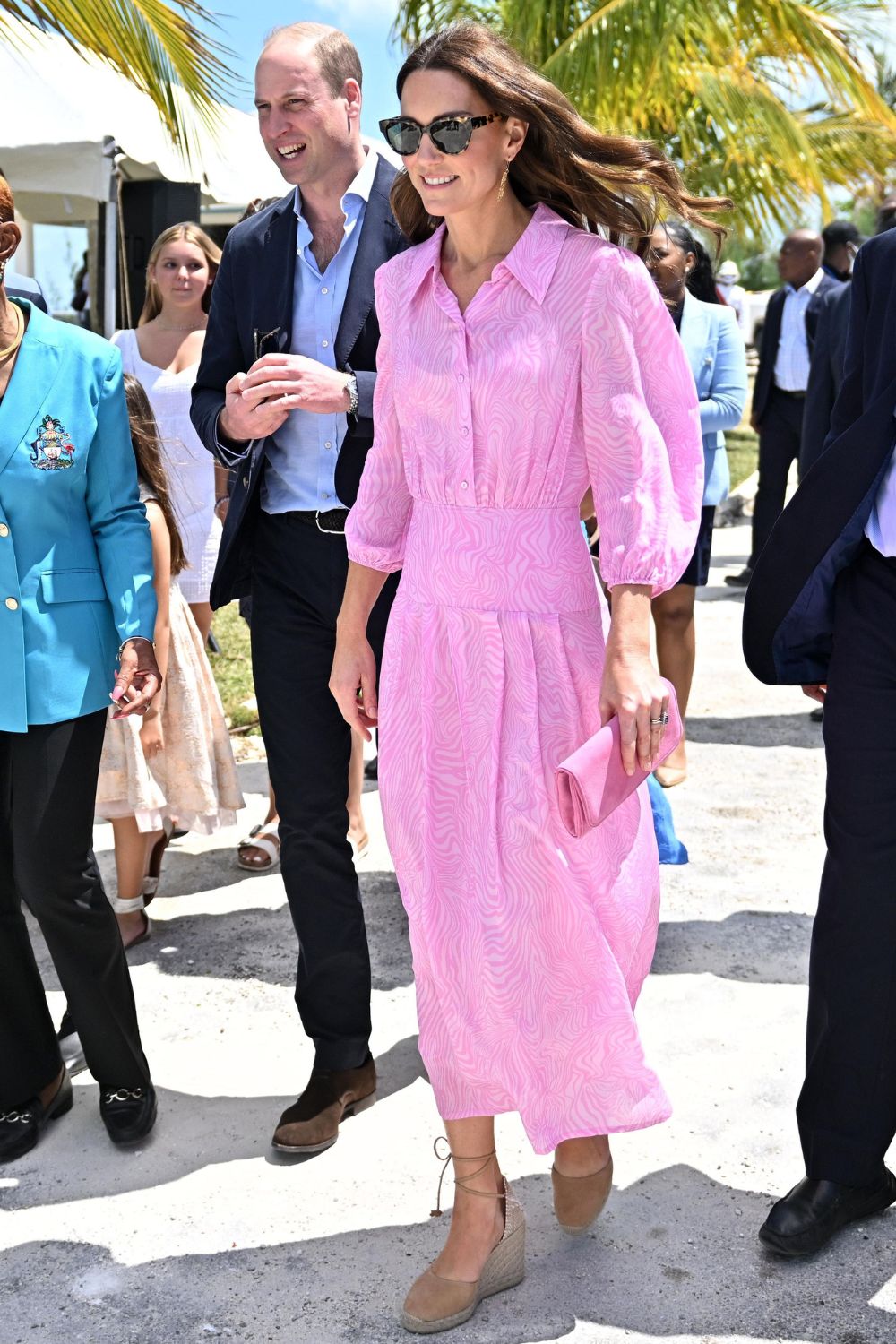 kate middleton wearing pink rixo dress