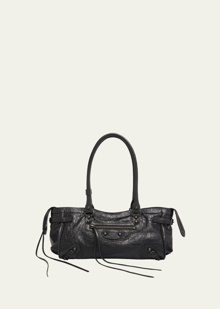 Le City East-West Shoulder Bag in Leather