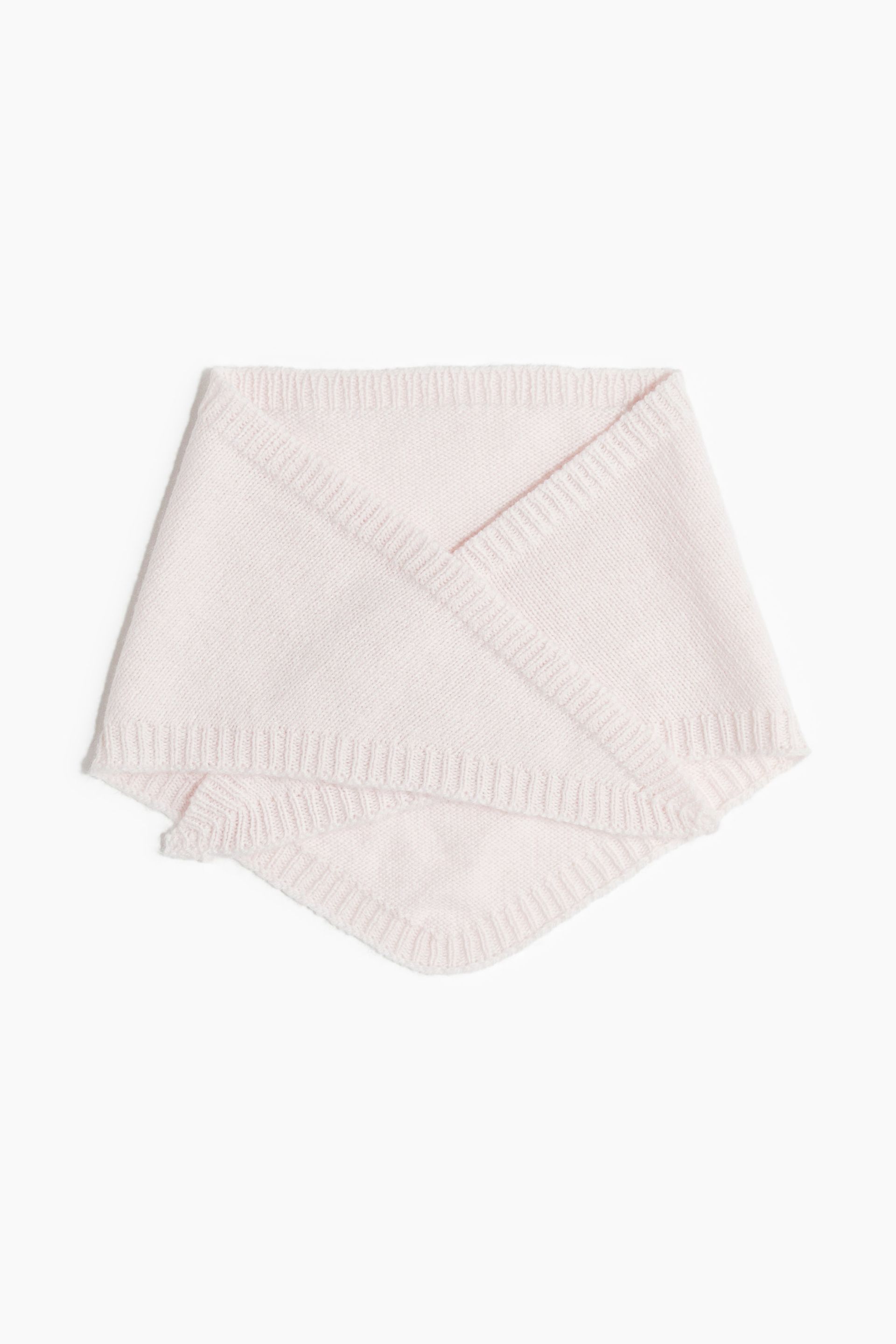 Knit Triangle Scarf - Cream