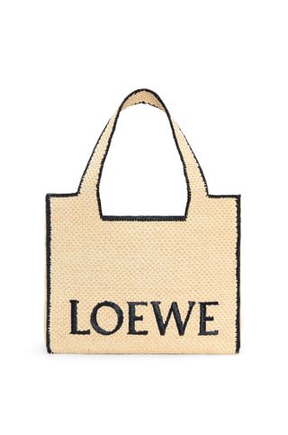 Loewe, Large LOEWE Font Tote in raffia