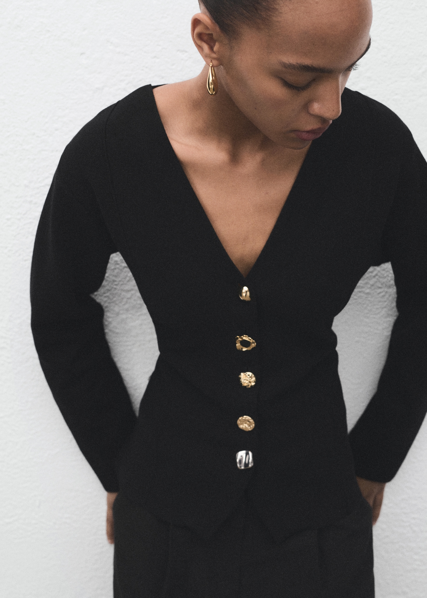 Knitted Jacket With Jewel Buttons - Women | Mango United Kingdom