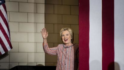 Flag, Finger, Flag of the united states, Standing, Happy, Gesture, Public speaking, Speech, Blond, Flag Day (USA), 