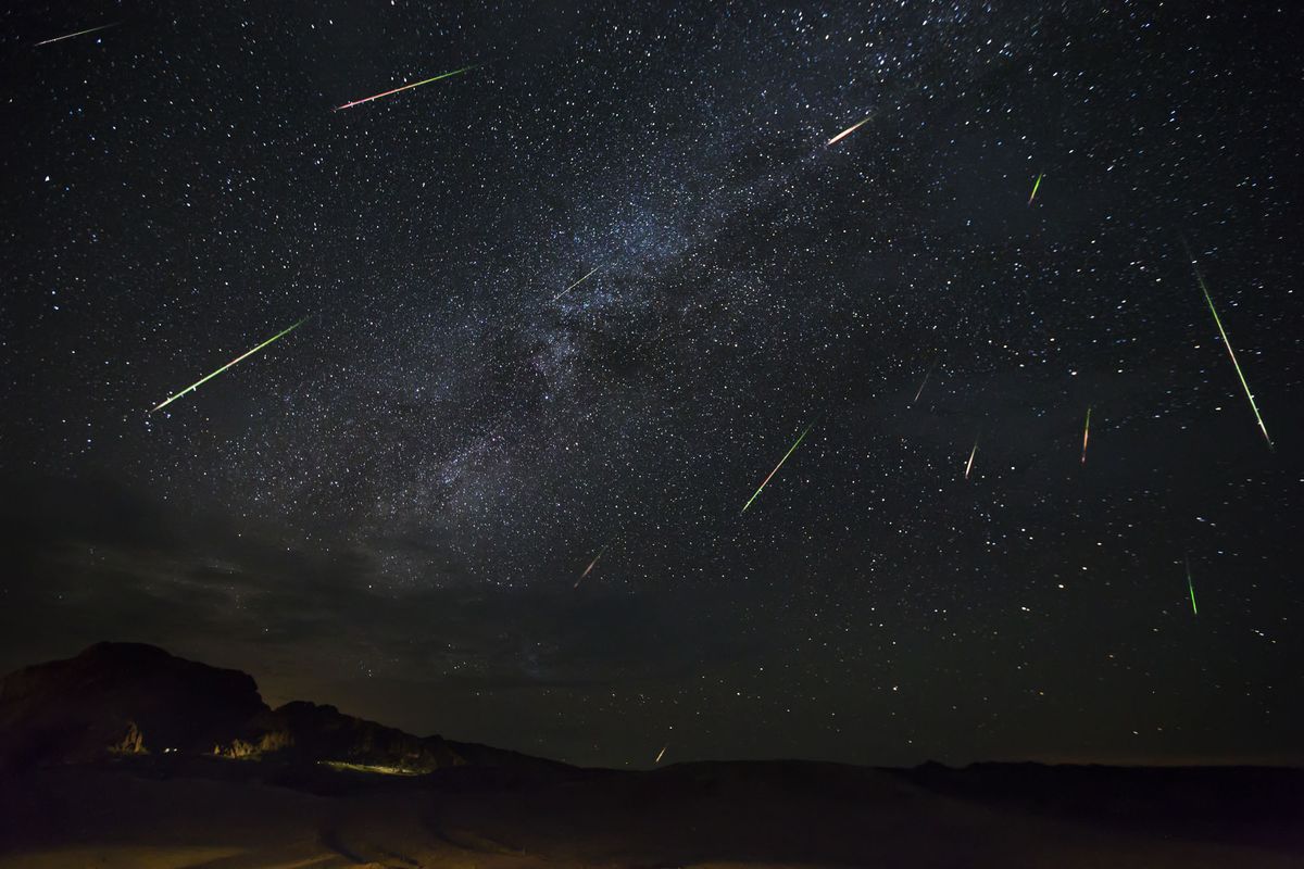 &quot;Shooting stars&quot; rain down on Big Bend National Park in Texas in this photo of the 2016 Perseid meteor shower.