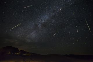 "Shooting stars" rain down on Big Bend National Park in Texas in this photo of the 2016 Perseid meteor shower.