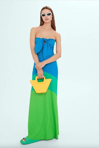 Simon Miller x Mango Multicolored dress with knot neckline