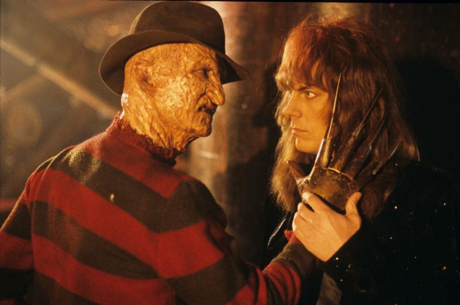 Freddy Krueger and Don Dokken on the set of the video shoot for “Dream Warriors.”