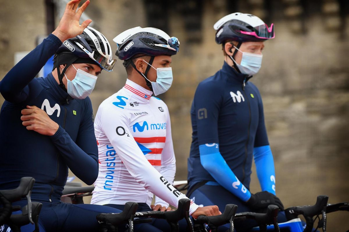 Tour de la Provence 2021 6th Edition 4th stage Avignon SalondeProvence 1632 km 14022021 Abner Gonzalez Rivera PUR Movistar Team photo William Cannarella CVBettiniPhoto2021