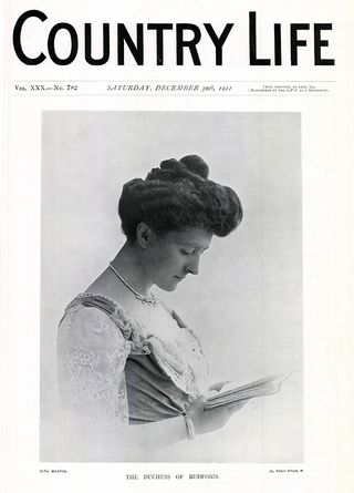 Mary Russell, Duchess of Bedford, in her Country Life frontispiece