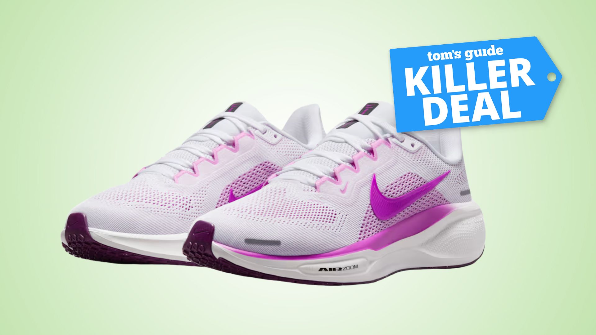 the Nike Pegasus 41 next to a Tom&#039;s Guide Keller Deal label