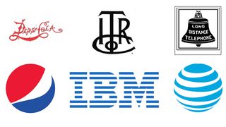 Logo evolutions of Pepsi, IBM and AT&T
