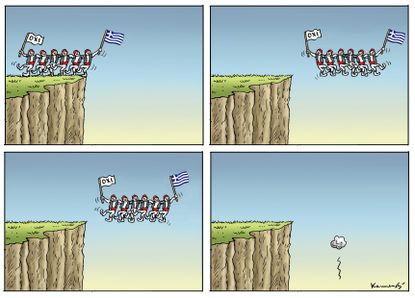 Editorial cartoon World Grexit