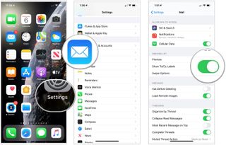 Choose the Settings app, tap Mail, and select Show To/Cc Labels toggle to make a change
