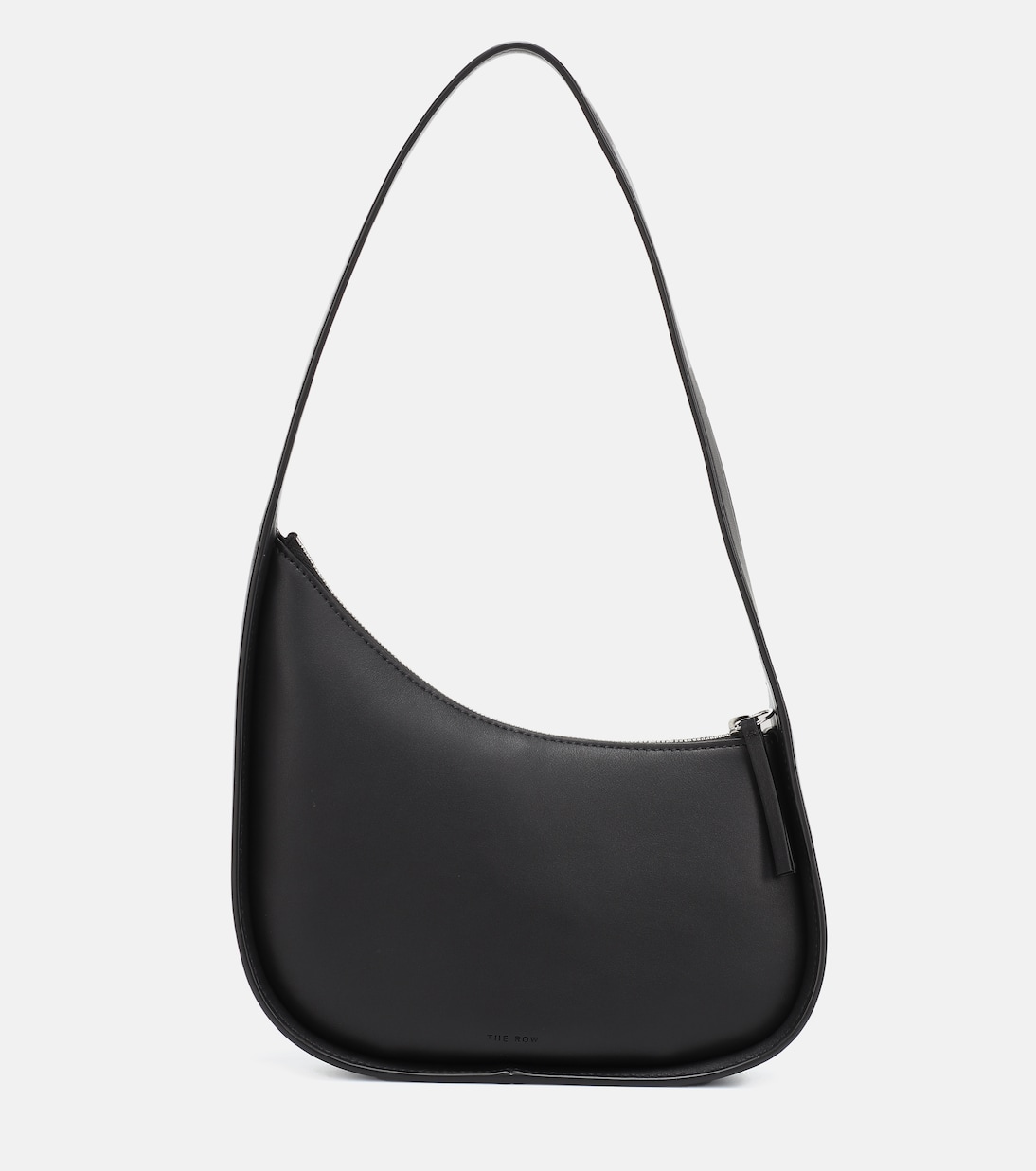 Half Moon Leather Shoulder Bag in Black - the Row