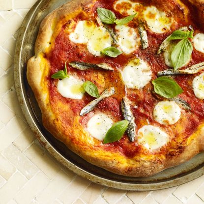 Tomato, Mozzarella and Anchovy Pizza-pizza recipes-recipe ideas-new recipes-woman and home