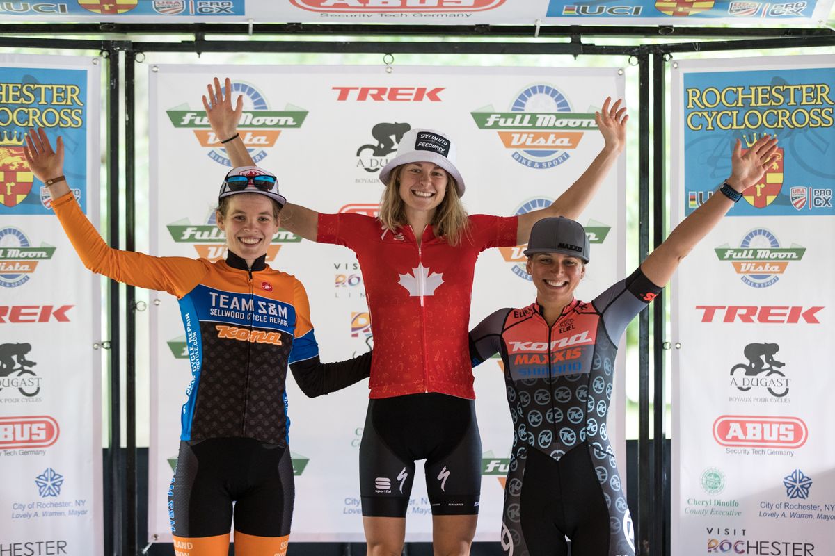 The elite women's podium