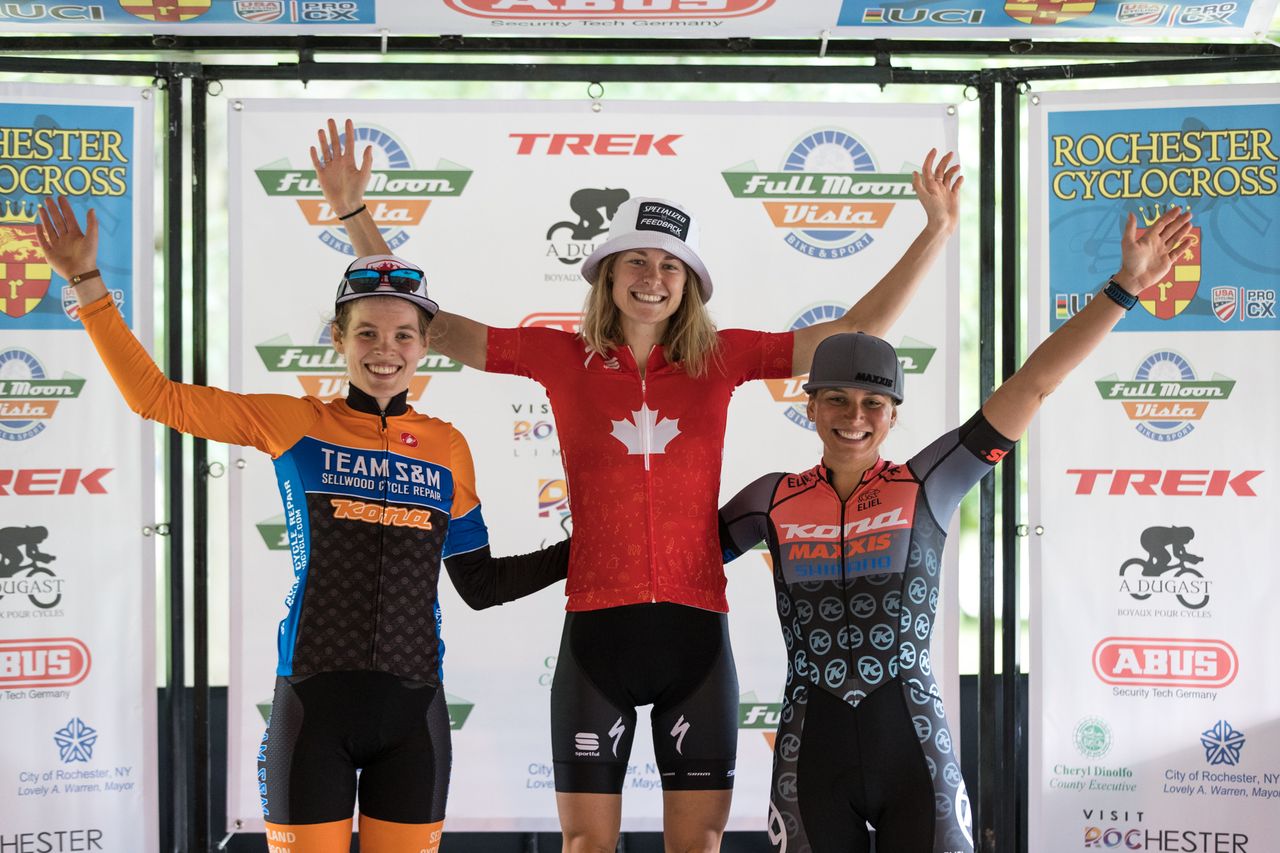 The elite women's podium