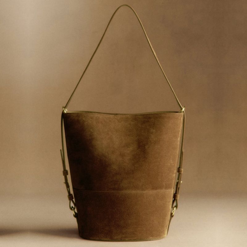 claudia schiffer's S&amp;eacute;zane gary maxi suede bag