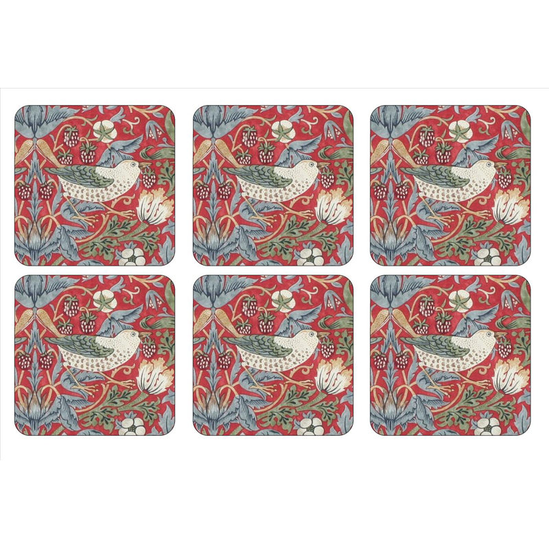 Pimpernel Morris & Co Pimpernel Strawberry Thief Coasters 4"x 4" & Reviews | Wayfair