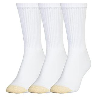 Goldtoe Women's Ultratec Crew Socks, 3-Pairs, White, Medium