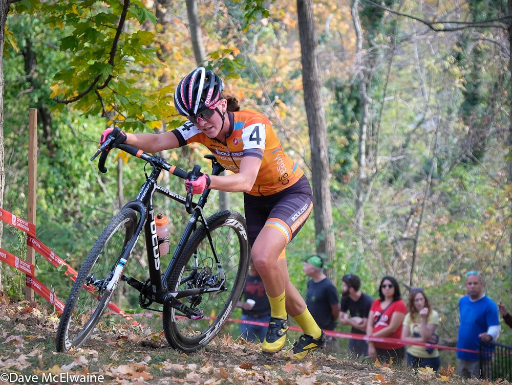 Amanda Miller (Boulder Cycle Sport) racing solidly in fifth place